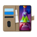 Microsonic Samsung Galaxy M51 Fabric Book Wallet Gold Cep Telefonu Kılıfı