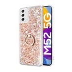 Microsonic Samsung Galaxy M52 Glitter Liquid Holder Gold Cep Telefonu Kılıfı