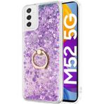 Microsonic Samsung Galaxy M52 Glitter Liquid Holder Mor Kılıf