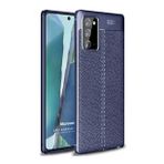 Microsonic Samsung Galaxy Note 20 Deri Dokulu Silikon Lacivert Kılıf