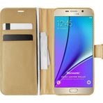 Microsonic Samsung Galaxy Note 5 Delux Leather Wallet Gold Cep Telefonu Kılıf