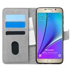 Microsonic Samsung Galaxy Note 5 için Kılıf Fabric Book Wallet Gri [Galaxy Note 5 ile Uyumlu Kılıf - Gri]