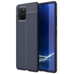 Microsonic Samsung Galaxy S10 Deri Dokulu Lacivert Silikon Kılıf