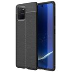 Microsonic Samsung Galaxy S10 Deri Dokulu Siyah Silikon Kılıf
