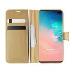 Microsonic Samsung Galaxy S10 Plus Delux Leather Wallet Gold Cep Telefonu Kılıf