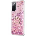 Microsonic Samsung Galaxy S20 FE Glitter Liquid Holder Pembe Cep Telefonu Kılıf