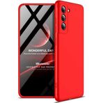 Microsonic Samsung Galaxy S21 FE Double Dip 360 Protective Kırmızı Cep Telefonu Kılıfı
