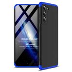 Microsonic Samsung Galaxy S21 FE Double Dip 360 Protective Siyah Mavi Kılıf