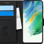 Microsonic Samsung Galaxy S21 FE Fabric Book Wallet Siyah Kılıf