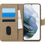 Microsonic Samsung Galaxy S21 Plus Fabric Book Wallet Gold Cep Telefonu Kılıfı