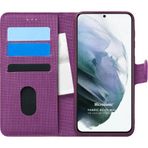 Microsonic Samsung Galaxy S21 Plus Fabric Book Wallet Mor Cep Telefonu Kılıfı