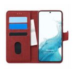 Microsonic Samsung Galaxy S22 Fabric Book Wallet Kırmızı Cep Telefonu Kılıfı
