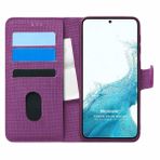 Microsonic Samsung Galaxy S22 Fabric Book Wallet Mor Cep Telefonu Kılıfı