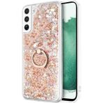 Microsonic Samsung Galaxy S22 Glitter Liquid Holder Gold Kılıf