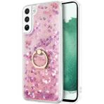 Microsonic Samsung Galaxy S22 Glitter Liquid Holder Pembe Kılıf