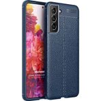 Microsonic Samsung Galaxy S22 Plus Deri Dokulu Silikon Lacivert Cep Telefonu Kılıfı