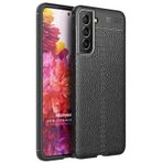 Microsonic Samsung Galaxy S22 Plus Deri Dokulu Silikon Siyah Kılıf