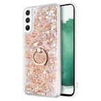 Microsonic Samsung Galaxy S22 Plus Glitter Liquid Holder Gold Cep Telefonu Kılıfı