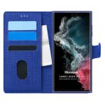 Microsonic Samsung Galaxy S22 Ultra Fabric Book Wallet Lacivert Cep Telefonu Kılıfı