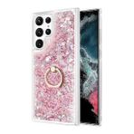 Microsonic Samsung Galaxy S22 Ultra Glitter Liquid Holder Pembe Kılıf