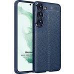Microsonic Samsung Galaxy S23 Deri Dokulu Silikon Lacivert Kılıf