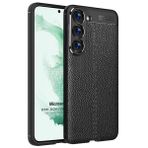 Microsonic Samsung Galaxy S23 Deri Dokulu Silikon Siyah Kılıf