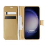 Microsonic Samsung Galaxy S23 Plus Delux Leather Wallet Gold Cep Telefonu Kılıfı