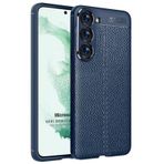 Microsonic Samsung Galaxy S23 Plus Deri Dokulu Silikon Lacivert Kılıf