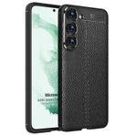 Microsonic Samsung Galaxy S23 Plus Deri Dokulu Silikon Siyah Kılıf