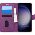 Microsonic Samsung Galaxy S23 Plus Fabric Book Wallet Mor Cep Telefonu Kılıfı