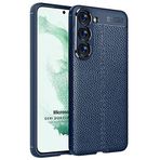 Microsonic Samsung Galaxy S23 Plus için Kılıf Deri Dokulu Silikon Lacivert [Galaxy S23 Plus ile Uyumlu Kılıf - Lacivert]