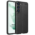 Microsonic Samsung Galaxy S23 Plus için Kılıf Deri Dokulu Silikon Siyah [Galaxy S23 Plus ile Uyumlu Kılıf - Siyah]