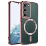 Microsonic Samsung Galaxy S23 Plus için Kılıf MagSafe Luxury Electroplate [Galaxy S23 Plus ile Uyumlu Kılıf - Rose Gold]