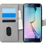 Microsonic Samsung Galaxy S6 Edge Fabric Book Wallet Gri Cep Telefonu Kılıfı