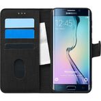 Microsonic Samsung Galaxy S6 Edge Fabric Book Wallet Siyah Cep Telefonu Kılıfı