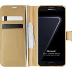 Microsonic Samsung Galaxy S7 Edge Delux Leather Wallet Gold Kılıf