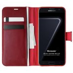 Microsonic Samsung Galaxy S7 Edge Delux Leather Wallet Kırmızı Cep Telefonu Kılıfı