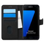 Microsonic Samsung Galaxy S7 Edge Fabric Book Wallet Siyah Cep Telefonu Kılıfı