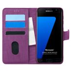 Microsonic Samsung Galaxy S7 Edge için Kılıf Fabric Book Wallet Mor [Galaxy S7 Edge ile Uyumlu Kılıf - Mor]