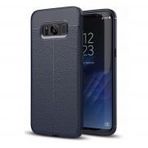 Microsonic Samsung Galaxy S8 Plus Deri Dokulu Silikon Lacivert Cep Telefonu Kılıfı