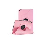 Microsonic Samsung Galaxy Tab A 10.1 İnç T510 360 Rotating Stand Deri Açık Pembe Kılıf