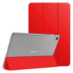 Microsonic Samsung Galaxy Tab A7 T500 için Kılıf Slim Translucent Back Smart Cover Kırmızı [Galaxy Tab A7 T500 ile Uyumlu Kılıf - Kırmızı]