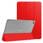 Microsonic Samsung Galaxy Tab A7 T500 Kılıf Slim Translucent Back Smart Cover Kırmızı