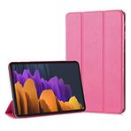 Microsonic Samsung Galaxy Tab S7 FE LTE T737 için Kılıf Slim Translucent Back Smart Cover Pembe [Galaxy Tab S7 FE LTE T737 ile Uyumlu Kılıf - Pembe]