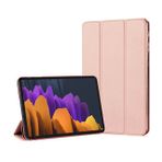 Microsonic Samsung Galaxy Tab S7 Plus T970 Kılıf Slim Translucent Back Smart Cover Rose Gold