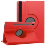 Microsonic Samsung Galaxy Tab S7 T870 için Kılıf 360 Rotating Stand Deri Kırmızı [Galaxy Tab S7 T870 ile Uyumlu Kılıf - Kırmızı]