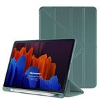 Microsonic Samsung Galaxy Tab S8 Plus X800 için Kılıf Origami Pencil, Koyu Yeşil [Galaxy Tab S8 Plus X800 ile Uyumlu Kılıf - Koyu Yeşil]