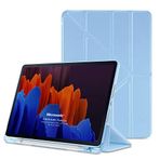 Microsonic Samsung Galaxy Tab S8 Plus X800 için Kılıf Origami Pencil, Mavi [Galaxy Tab S8 Plus X800 ile Uyumlu Kılıf - Mavi]