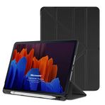 Microsonic Samsung Galaxy Tab S8 Plus X800 için Kılıf Origami Pencil Siyah [Galaxy Tab S8 Plus X800 ile Uyumlu Kılıf - Siyah]