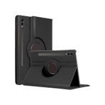 Microsonic Samsung Galaxy Uyumlu Tab S10 Ultra X920 Kılıf 360 Rotating Stand Deri Tablet Kılıfı siyah